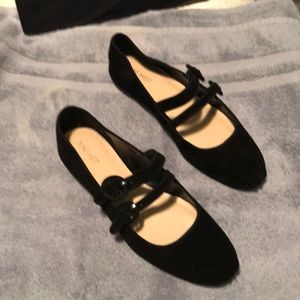 Black velvet 9west ballet flats.  New in box